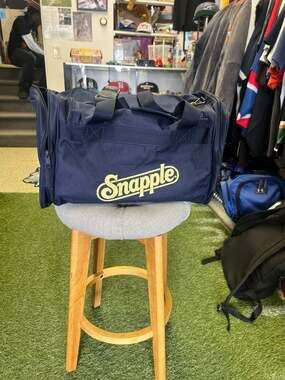 Vintage Snapple Logo Navy Blue Duffle Bag Gym Travel Weekender